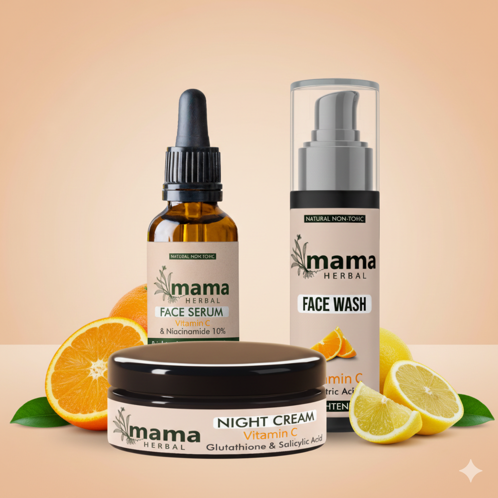 Vitamin C Skin Brightening Kit | Face Wash 100ml + Face Serum 30ml + Night Cream 50g