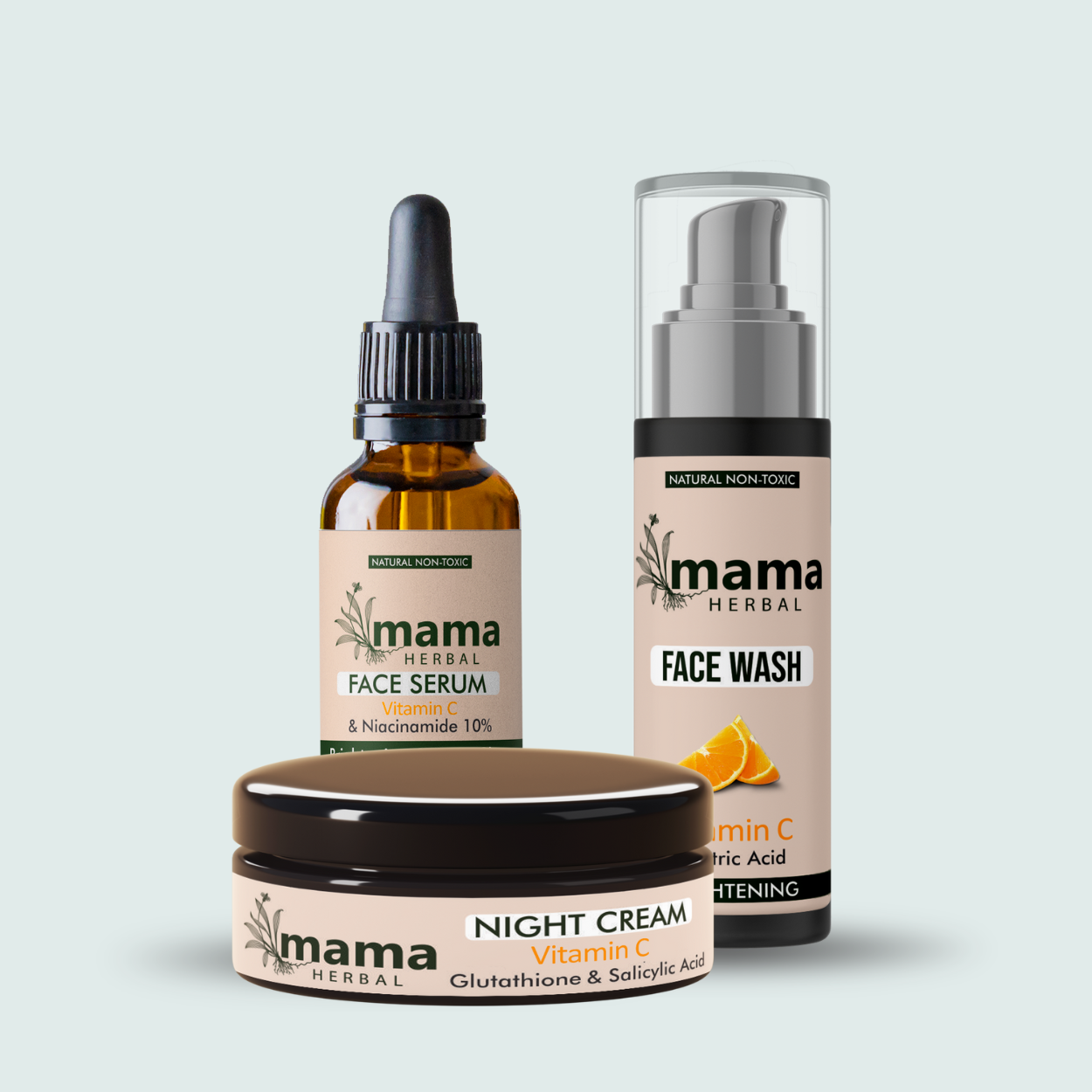 Vitamin C Skin Brightening Kit | Face Wash 100ml + Face Serum 30ml + Night Cream 50g